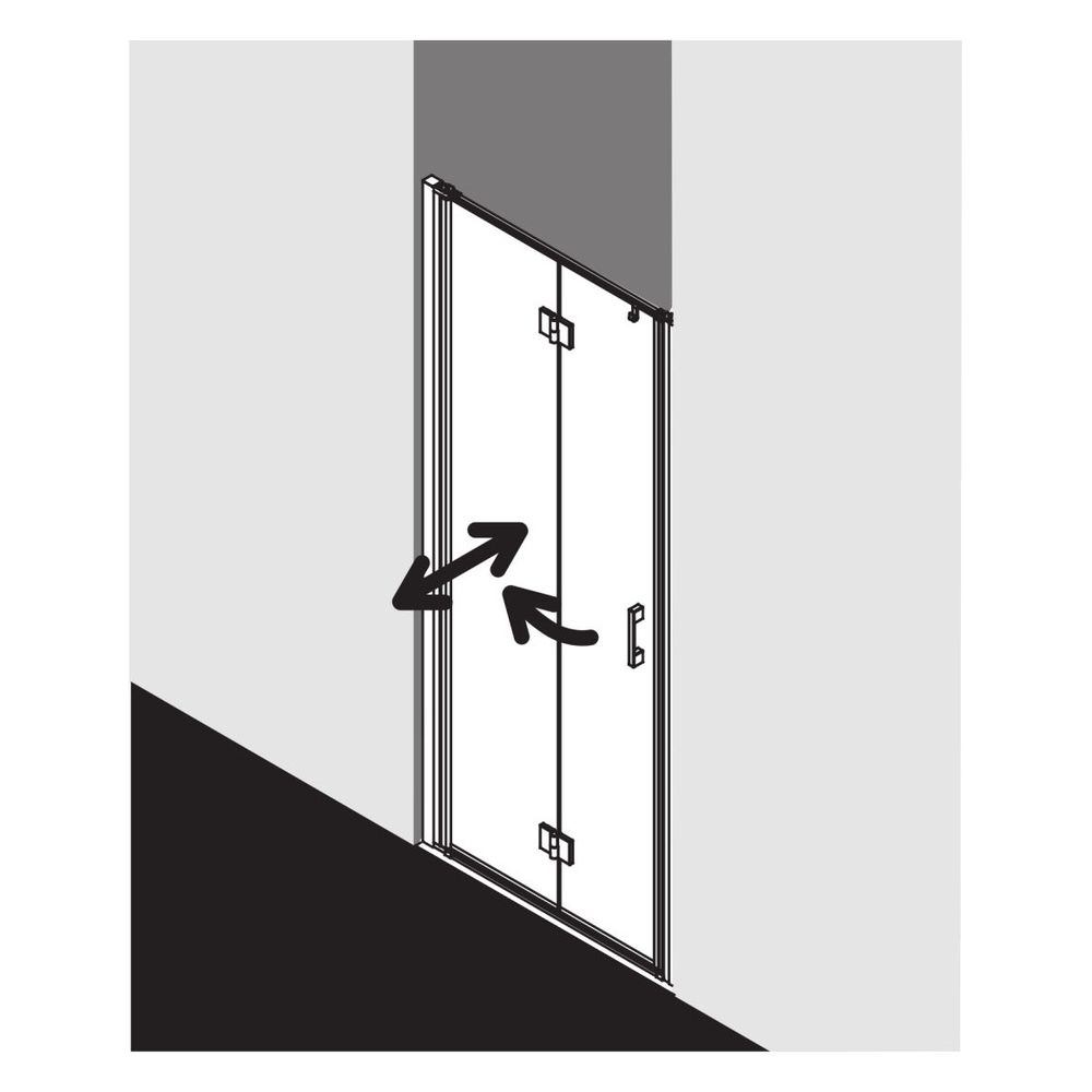Kermi Duschkabine Liga Pendel-Falttür 2SL 2000x950x32mm ESG Klar 5mm Silber Mattg... KERMI-LI2SL095201AK 4051484406471 (Abb. 28)