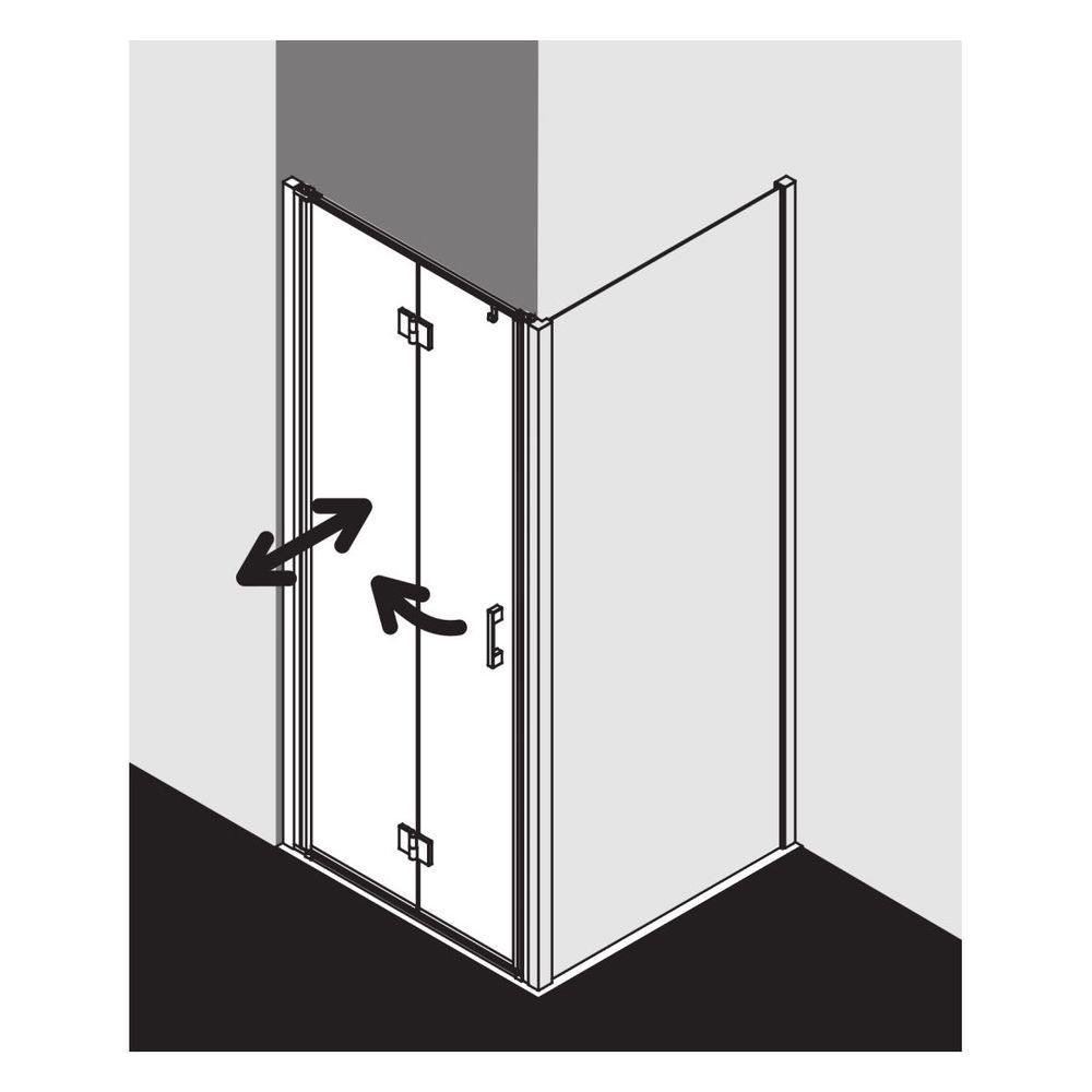 Kermi Duschkabine Liga Pendel-Falttür 2SL 2000x950x32mm ESG Klar 5mm Silber Mattg... KERMI-LI2SL095201AK 4051484406471 (Abb. 26)
