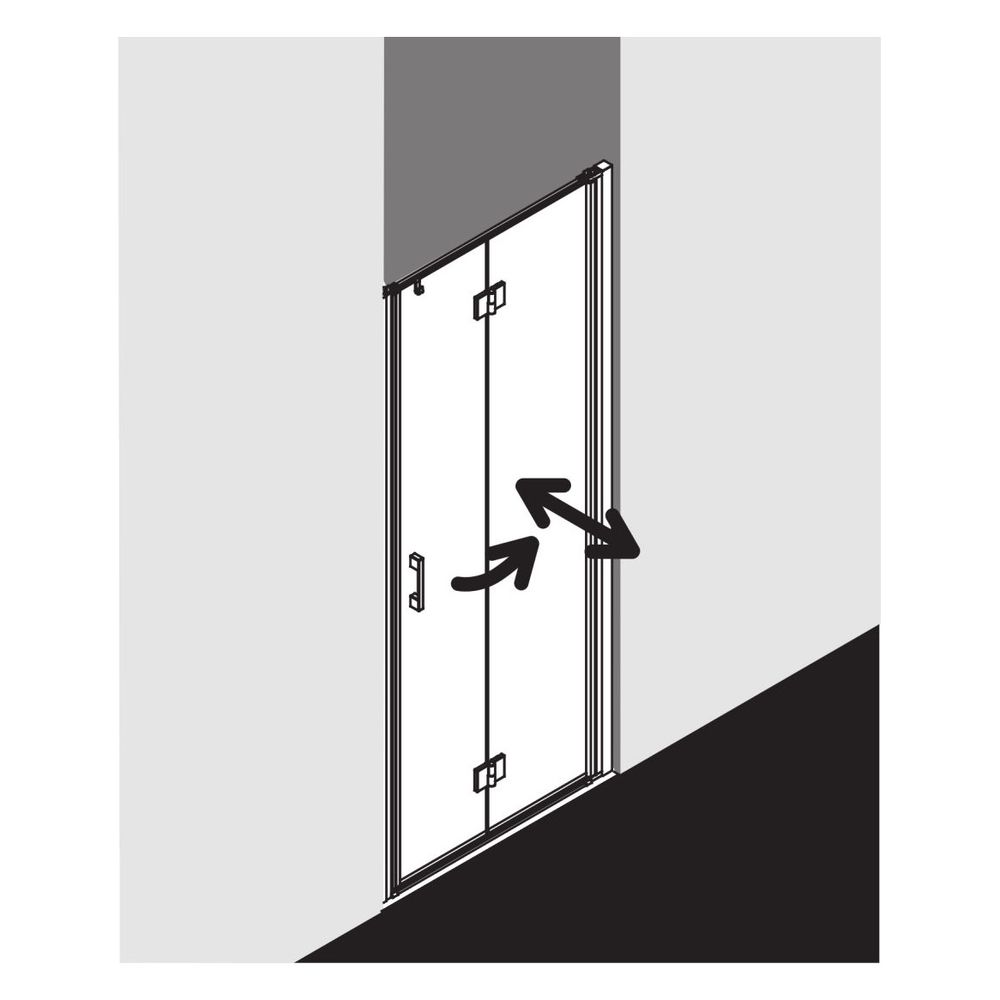 Kermi Duschkabine Liga Pendel-Falttür 2SR 1850x900x32mm ESG Klar 5mm Silber Mattg... KERMI-LI2SR090181AK 4051484407157 (Abb. 20)