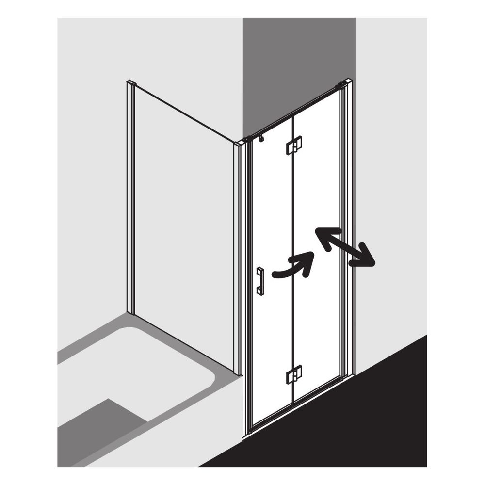 Kermi Duschkabine Liga Pendel-Falttür 2SR 1850x900x32mm ESG Klar 5mm Silber Mattg... KERMI-LI2SR090181AK 4051484407157 (Abb. 22)