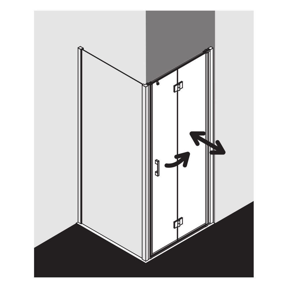 Kermi Duschkabine Liga Pendel-Falttür 2SR 1850x900x32mm ESG Klar 5mm Silber Mattg... KERMI-LI2SR090181AK 4051484407157 (Abb. 25)