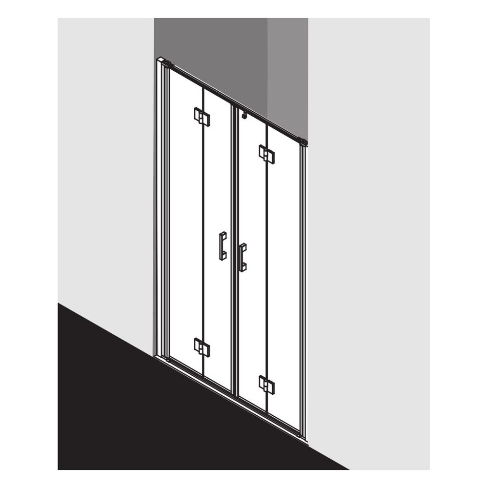 Kermi Duschkabine Liga Pendel-Falttür 4T 2T4 1850x1350x32mm ESG Klar 5mm Silber M... KERMI-LI2T4135181PK 4051484411048 (Abb. 14)