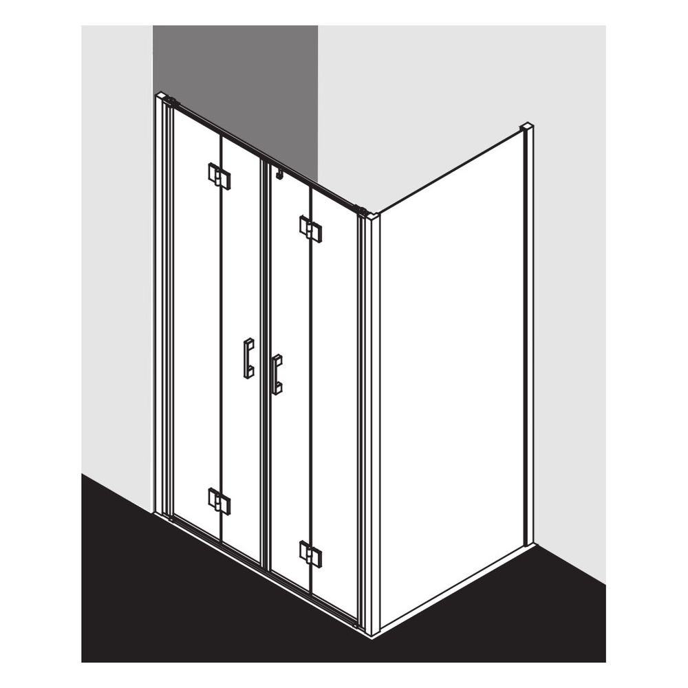 Kermi Duschkabine Liga Pendel-Falttür 4T 2T4 1850x1350x32mm ESG Klar 5mm Silber M... KERMI-LI2T4135181PK 4051484411048 (Abb. 17)