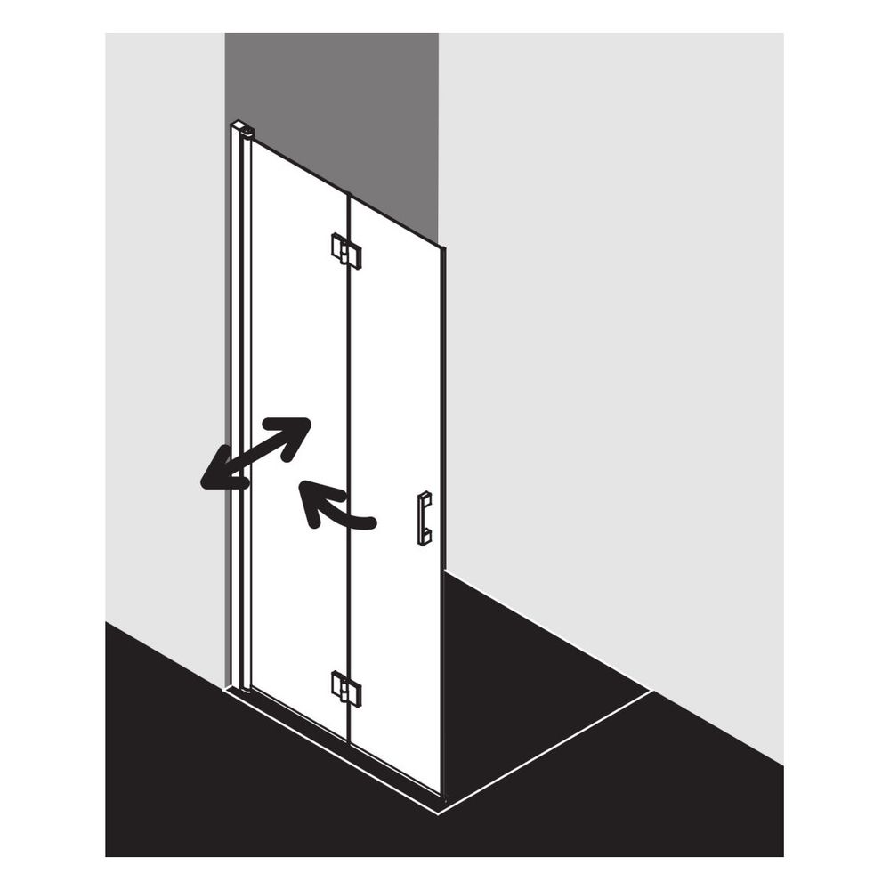 Kermi Walk-In Wall Liga Pendel-Faltür 2YL 2000x1200x32mm ESG Klar 5mm Silber Matt... KERMI-LI2YL120201PK 4051484446958 (Abb. 18)