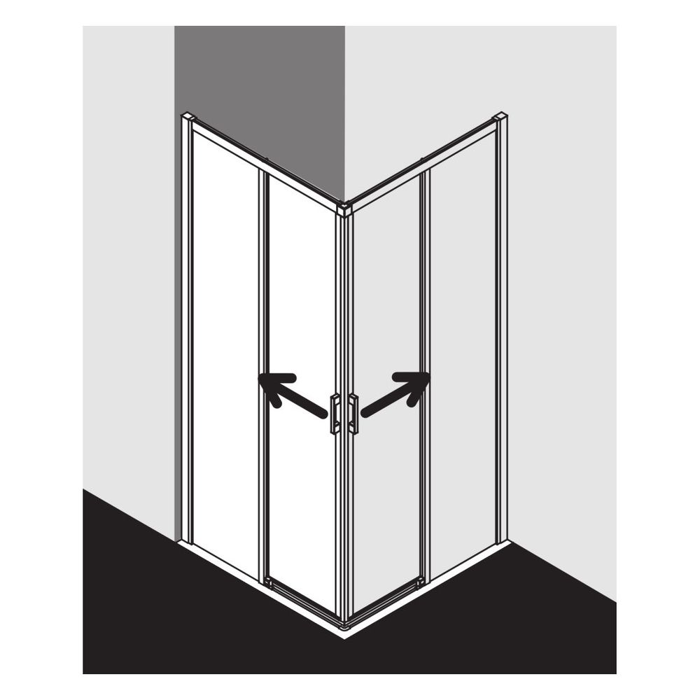 Kermi Duschkabine Liga Eckeinstieg 2T Pendel-Falttür Halbteil 2CL 2000x900x32mm E... KERMI-LI2CL090201AK 4051484404774 (Abb. 21)