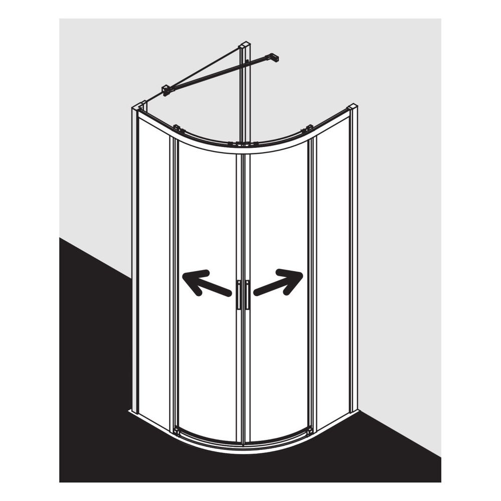 Kermi Duschkabine Liga Viertelkreis Gleit bodenfrei C55 2000x900x32mm ESG Klar 4m... KERMI-LIC55090201PK 4051484437826 (Abb. 16)