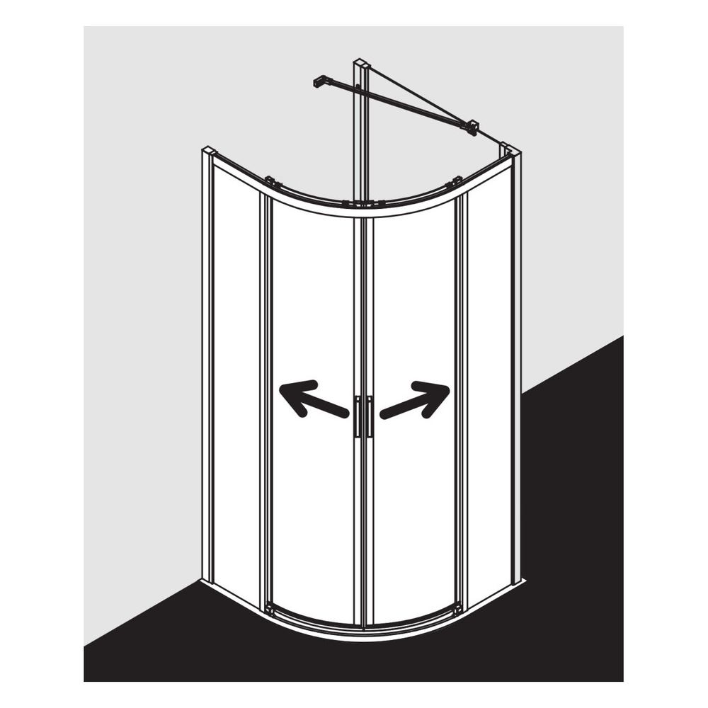 Kermi Duschkabine Liga Viertelkreis Gleit bodenfrei C55 2000x900x32mm ESG Klar 4m... KERMI-LIC55090201PK 4051484437826 (Abb. 19)