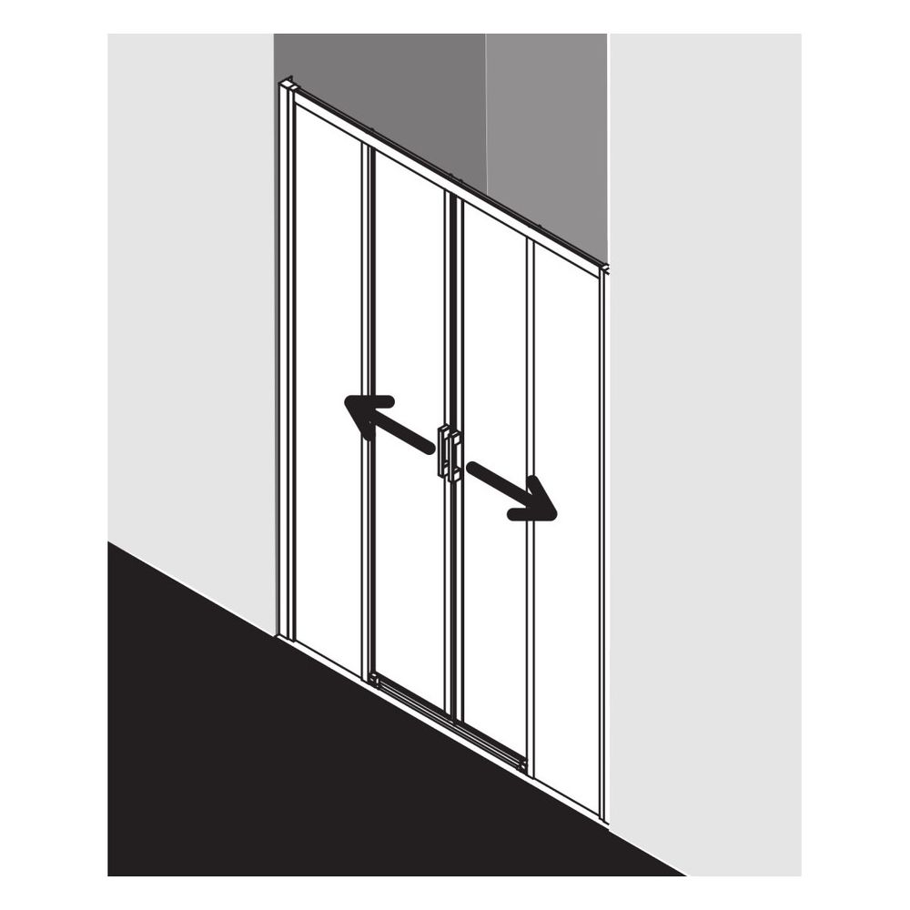 Kermi Duschkabine Liga Gleittür 4T bodenfrei Festfeld D4B 1850x1400x53mm ESG Klar... KERMI-LID4B14018VPK 4051484439547 (Abb. 18)