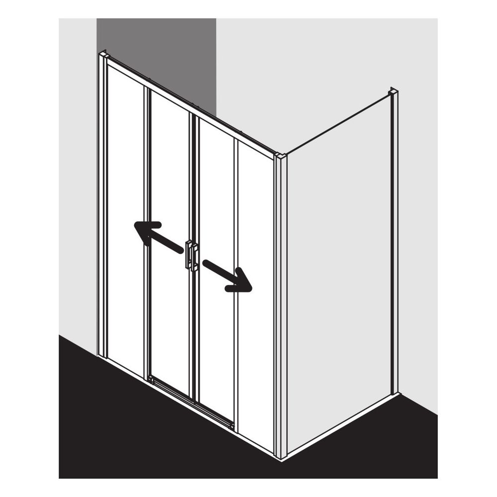 Kermi Duschkabine Liga Gleittür 4T bodenfrei Festfeld D4B 1850x1400x53mm ESG Klar... KERMI-LID4B14018VPK 4051484439547 (Abb. 15)