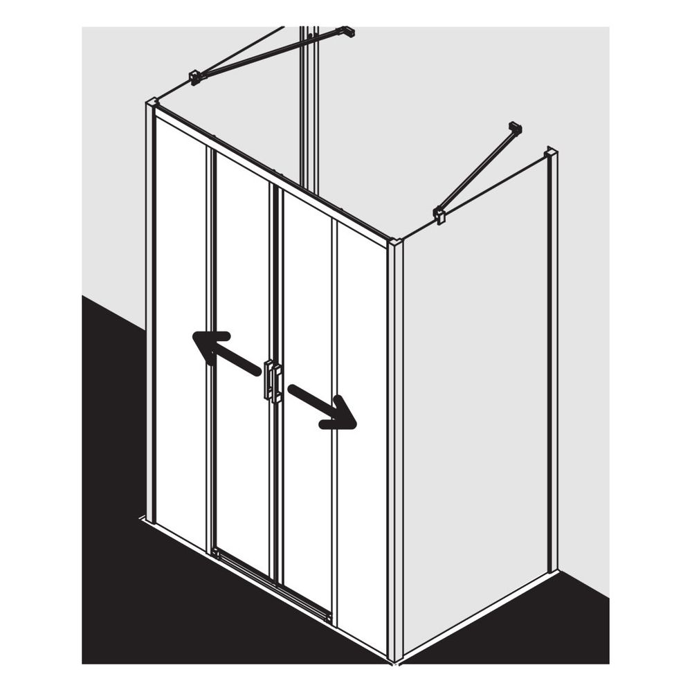 Kermi Duschkabine Liga Gleittür 4T bodenfrei Festfeld D4B 1850x1400x53mm ESG Klar... KERMI-LID4B14018VPK 4051484439547 (Abb. 12)