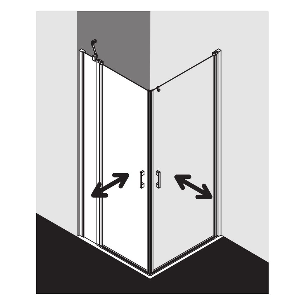Kermi Duschkabine Liga Eckeinstieg 2T Pendel-Falttür Festfeld Halbteil EPL 2000x9... KERMI-LIEPL090201AK 4051484408239 (Abb. 11)