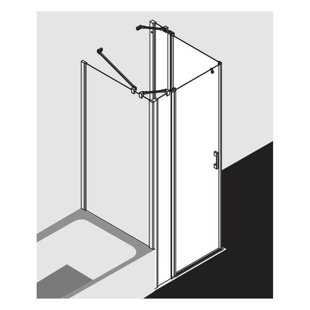 Kermi Duschkabine Liga Eckeinstieg 2T Pendel-Falttür Festfeld Halbteil EPL 2000x9... KERMI-LIEPL090201AK 4051484408239 (Abb. 23)