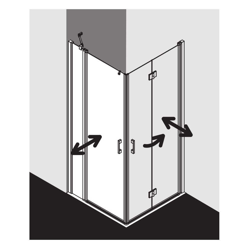 Kermi Duschkabine Liga Eckeinstieg 2T Pendel-Falttür Festfeld Halbteil EPL 2000x9... KERMI-LIEPL090201AK 4051484408239 (Abb. 20)
