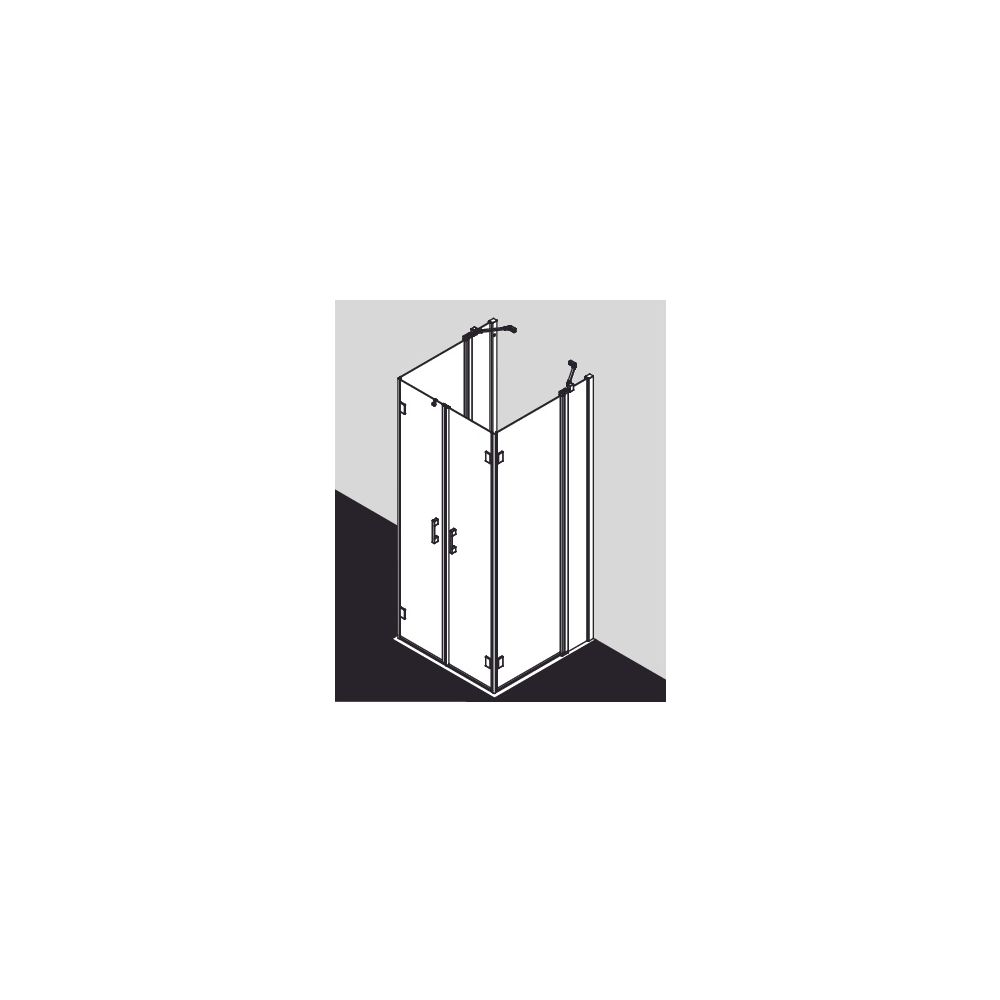 Kermi Duschkabine Liga U-Form Pen/Falt. Festfeld F2U 2000x885-910x32mm ESG Klar 5... KERMI-LIF2U093201AK 4051484579229 (Abb. 17)