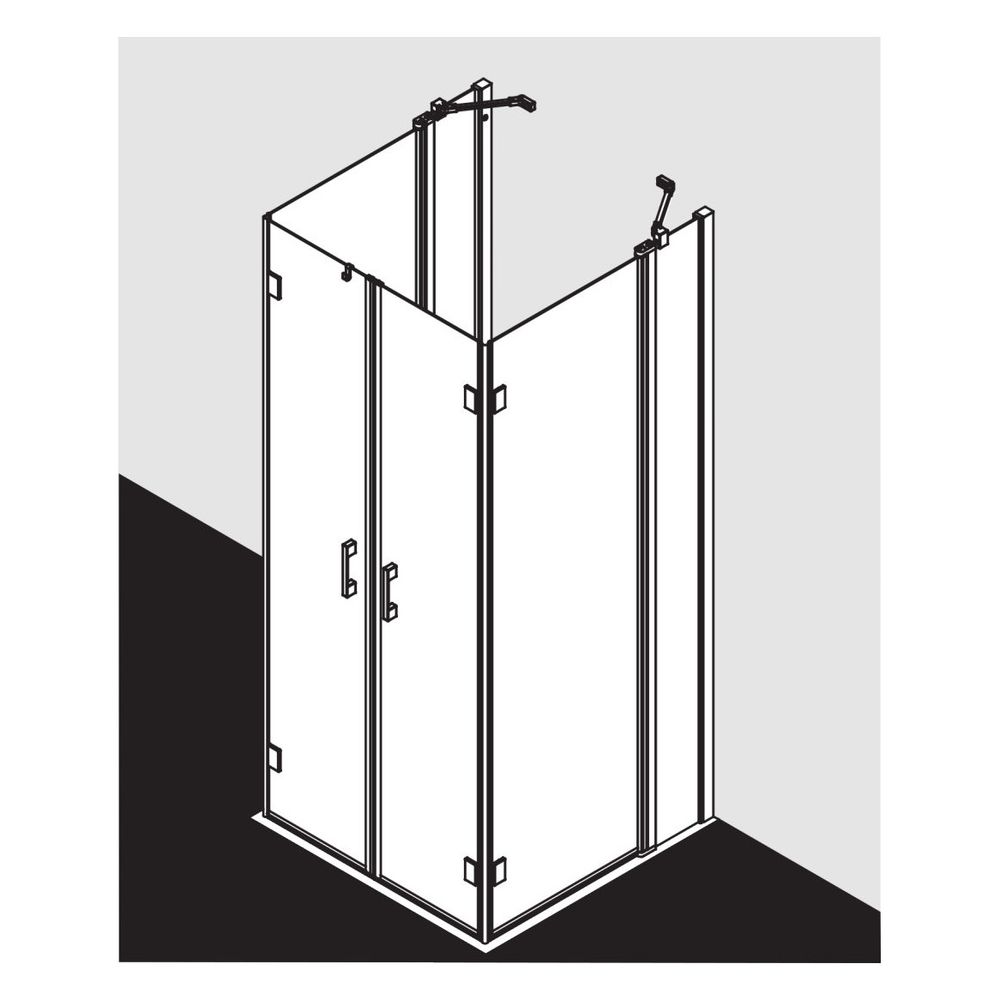 Kermi Duschkabine Liga U-Form Pen/Falt. Festfeld F2U 2000x885-910x32mm ESG Klar 5... KERMI-LIF2U093201AK 4051484579229 (Abb. 18)
