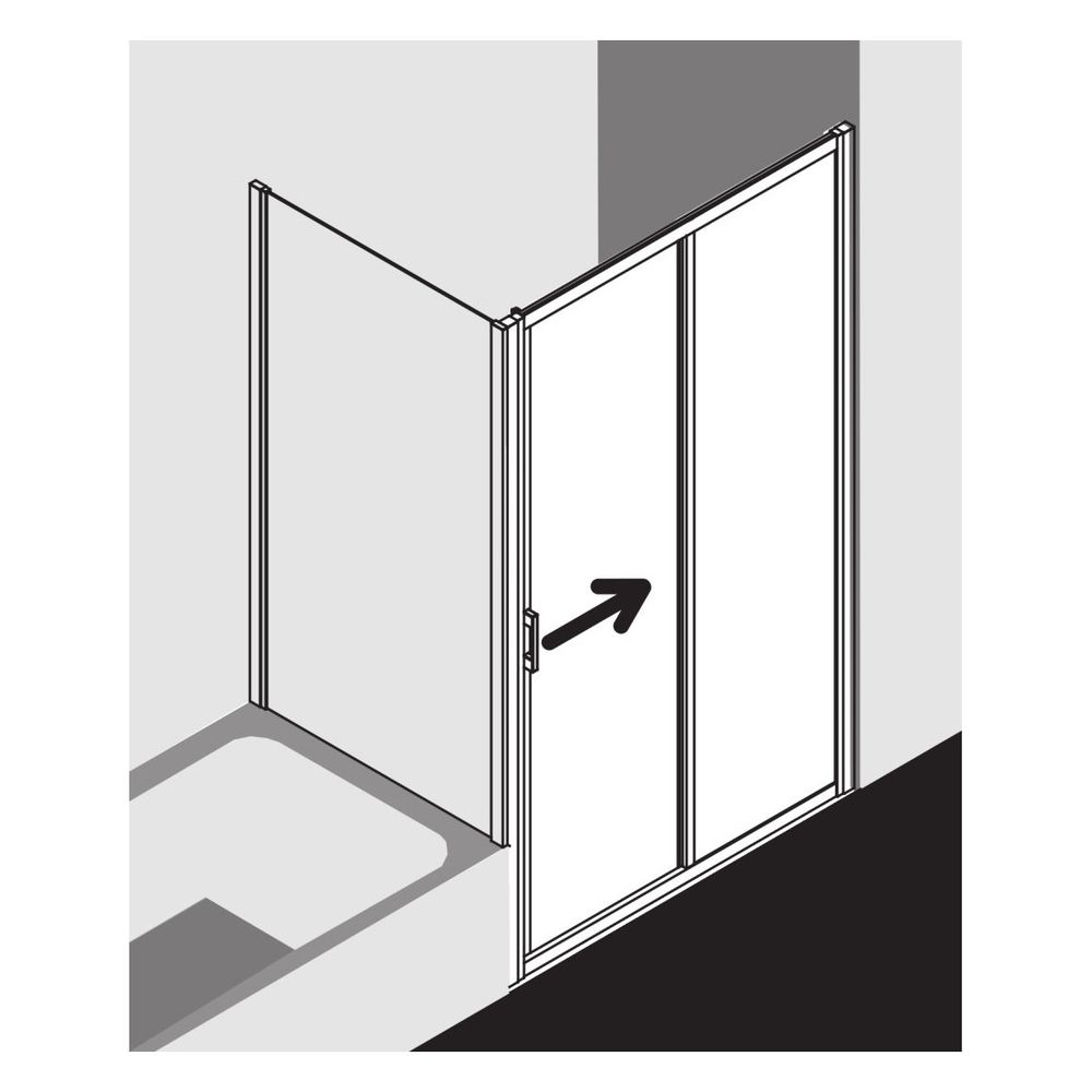Kermi Duschkabine Liga Gleittür 2T Festfeld G2R 2000x1400x32mm ESG Klar 4mm Silbe... KERMI-LIG2R14020VAK 4051484589945 (Abb. 16)