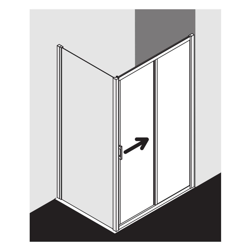 Kermi Duschkabine Liga Gleittür 2T Festfeld G2R 2000x1400x32mm ESG Klar 4mm Silbe... KERMI-LIG2R14020VAK 4051484589945 (Abb. 15)