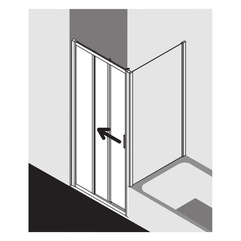 Kermi Duschkabine Liga Gleittür 3T Festfeld G3L 2000x850x32mm ESG Klar 4mm Silber... KERMI-LIG3L085201AK 4051484590484 (Abb. 15)