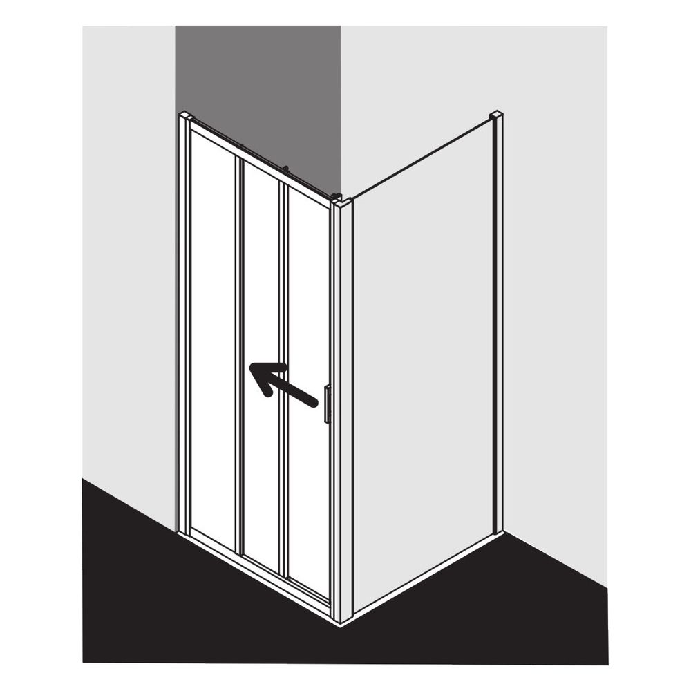 Kermi Duschkabine Liga Gleittür 3T Festfeld G3L 2000x850x32mm ESG Klar 4mm Silber... KERMI-LIG3L085201AK 4051484590484 (Abb. 10)