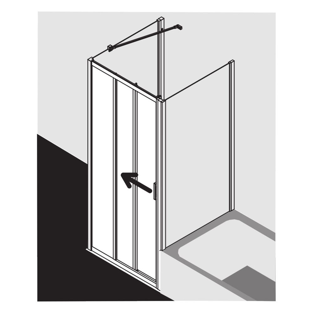 Kermi Duschkabine Liga Gleittür 3T Festfeld G3L 2000x850x32mm ESG Klar 4mm Silber... KERMI-LIG3L085201AK 4051484590484 (Abb. 12)