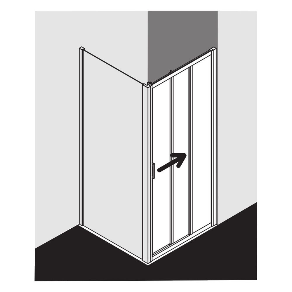 Kermi Duschkabine Liga Gleittür 3T Festfeld G3R 1850x900x32mm ESG Klar 4mm Silber... KERMI-LIG3R090181PK 4051484591337 (Abb. 11)