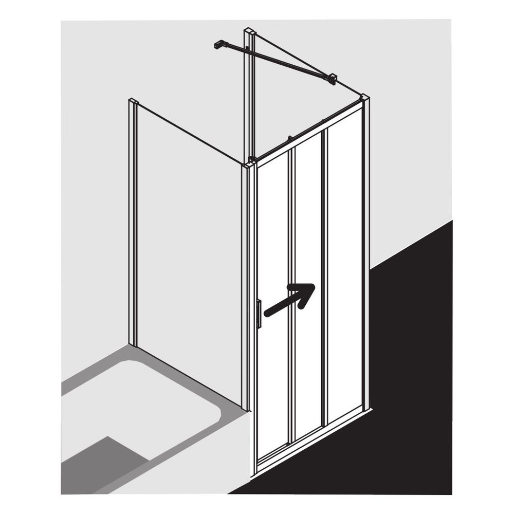 Kermi Duschkabine Liga Gleittür 3T Festfeld G3R 1850x900x32mm ESG Klar 4mm Silber... KERMI-LIG3R090181PK 4051484591337 (Abb. 12)