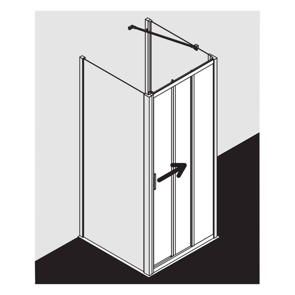 Kermi Duschkabine Liga Gleittür 3T Festfeld G3R 1850x900x32mm ESG Klar 4mm Silber... KERMI-LIG3R090181PK 4051484591337 (Abb. 16)