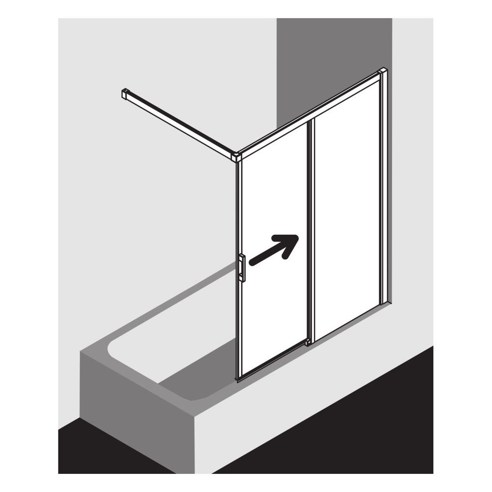 Kermi Duschkabine Liga Gleittür 2T Festfeld H2R 1500x1000x32mm ESG Klar 4mm Silber... KERMI-LIH2R100151AK 4051484656838 (Abb. 9)
