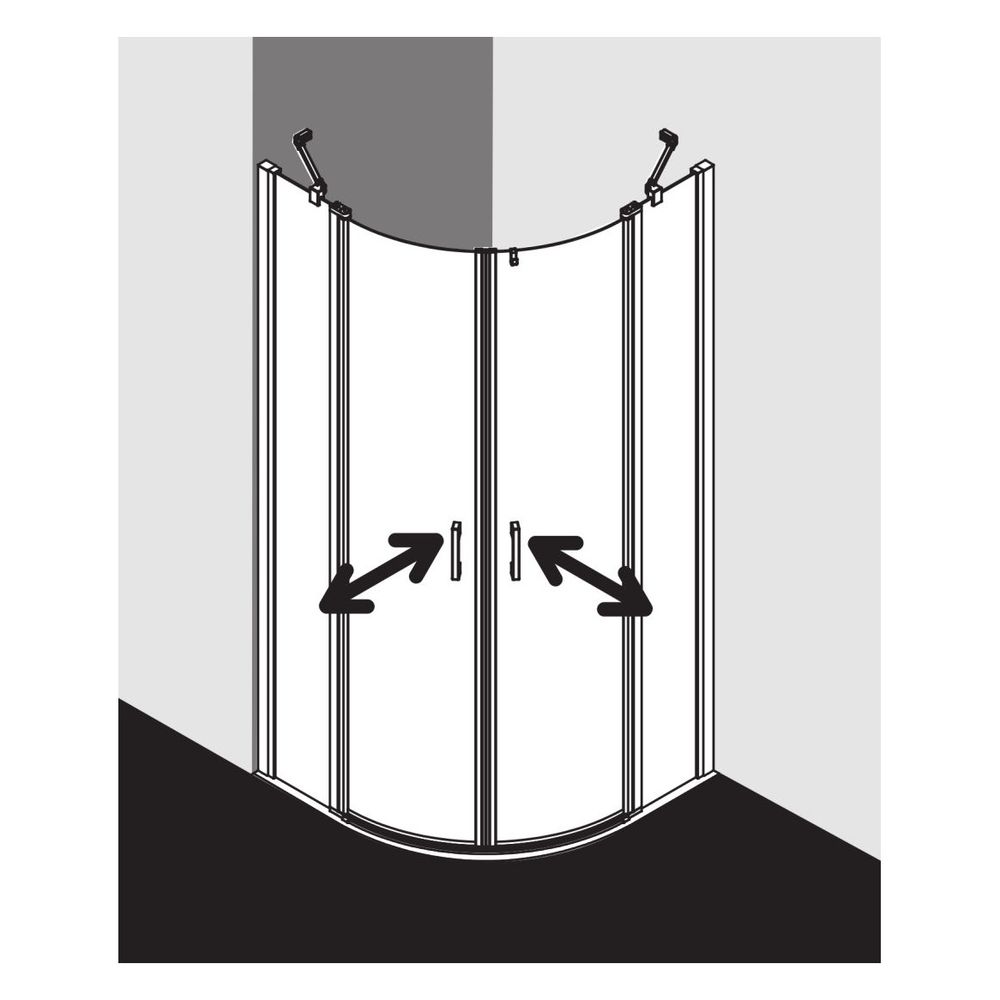 Kermi Duschkabine Liga Viertelkreis Pendel Festfeld P55 1850x900x32mm ESG Klar 4m... KERMI-LIP55090181AK 4051484409076 (Abb. 15)