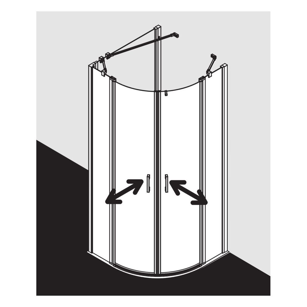 Kermi Duschkabine Liga Viertelkreis Pendel Festfeld P55 1850x900x32mm ESG Klar 4m... KERMI-LIP55090181AK 4051484409076 (Abb. 20)