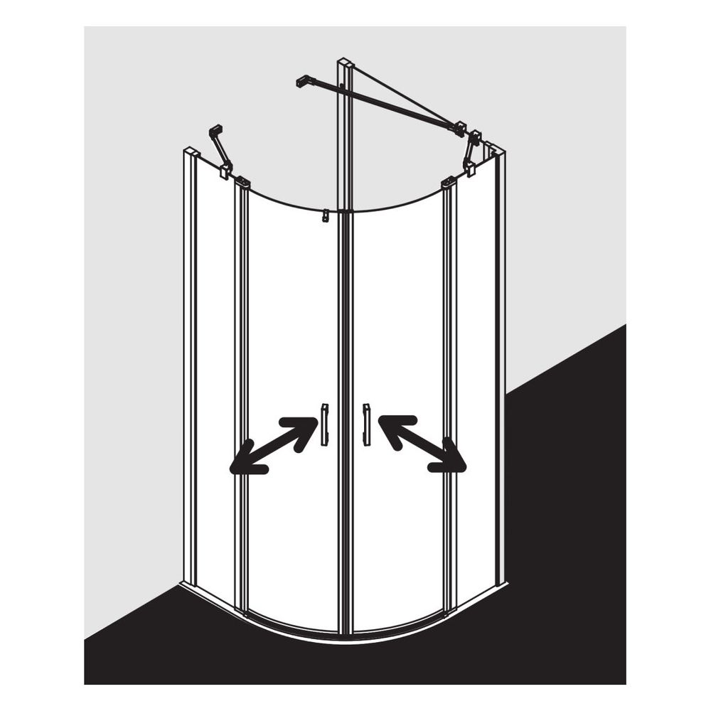Kermi Duschkabine Liga Viertelkreis Pendel Festfeld P55 1850x900x32mm ESG Klar 4m... KERMI-LIP55090181AK 4051484409076 (Abb. 17)
