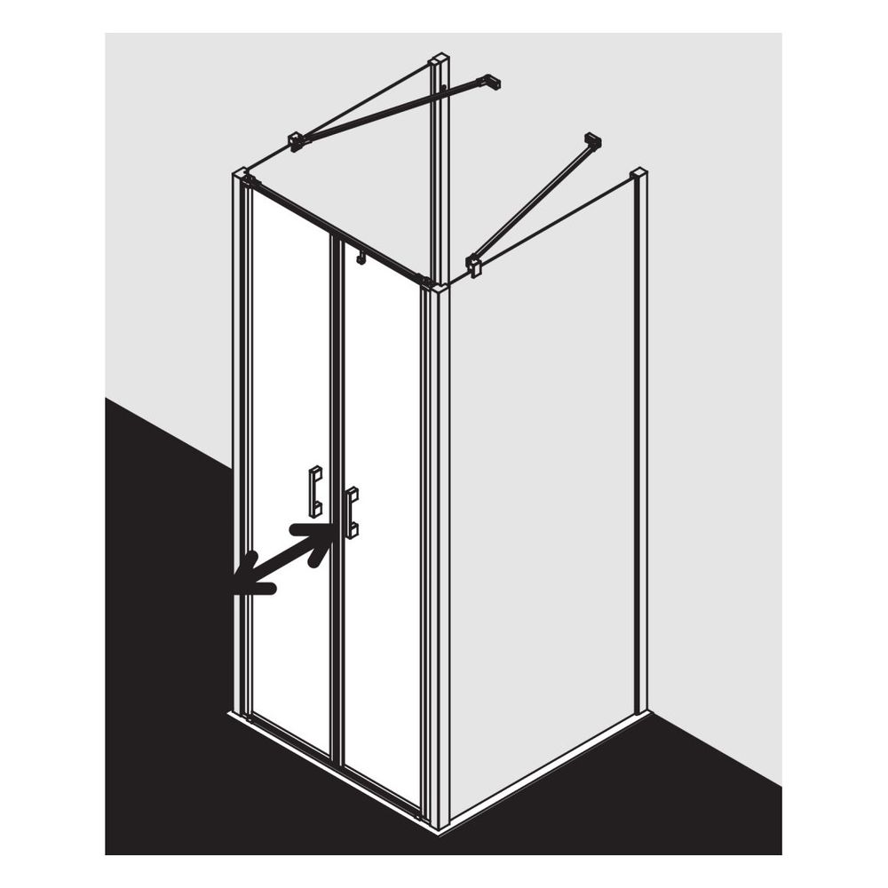 Kermi Duschkabine Liga Pendeltür PTD 2000x900x32mm ESG Klar 4mm Silber Mattglanz ... KERMI-LIPTD090201AK 4051484409595 (Abb. 14)