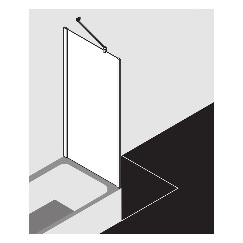 Kermi Seitenwand Liga verkürzt für Badewannen TVD 1600x750x21mm ESG Klar 5mm Silbe... KERMI-LITVD075161AK 4051484409915 (Abb. 6)