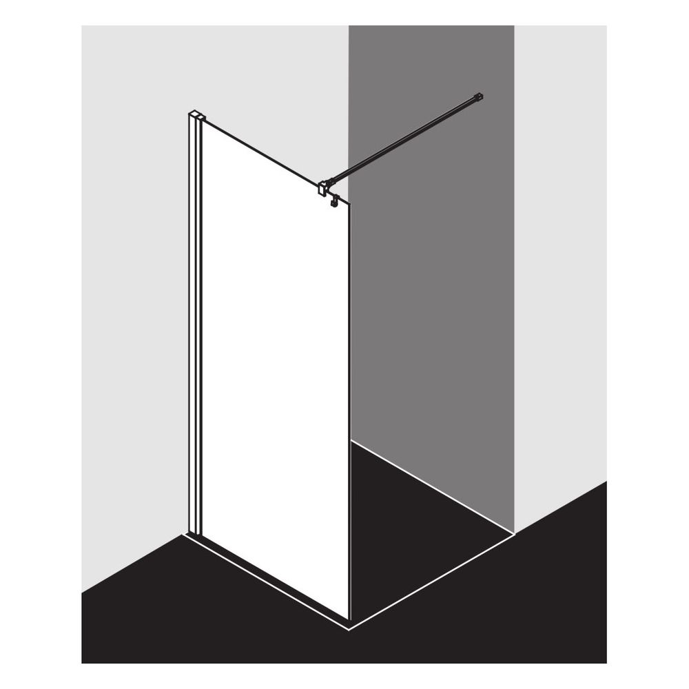 Kermi Walk-In Wall Liga TWF 1850x800x32mm ESG Klar 5mm Silber Mattglanz Anschlag l... KERMI-LITWF080181AK 4051484467786 (Abb. 7)