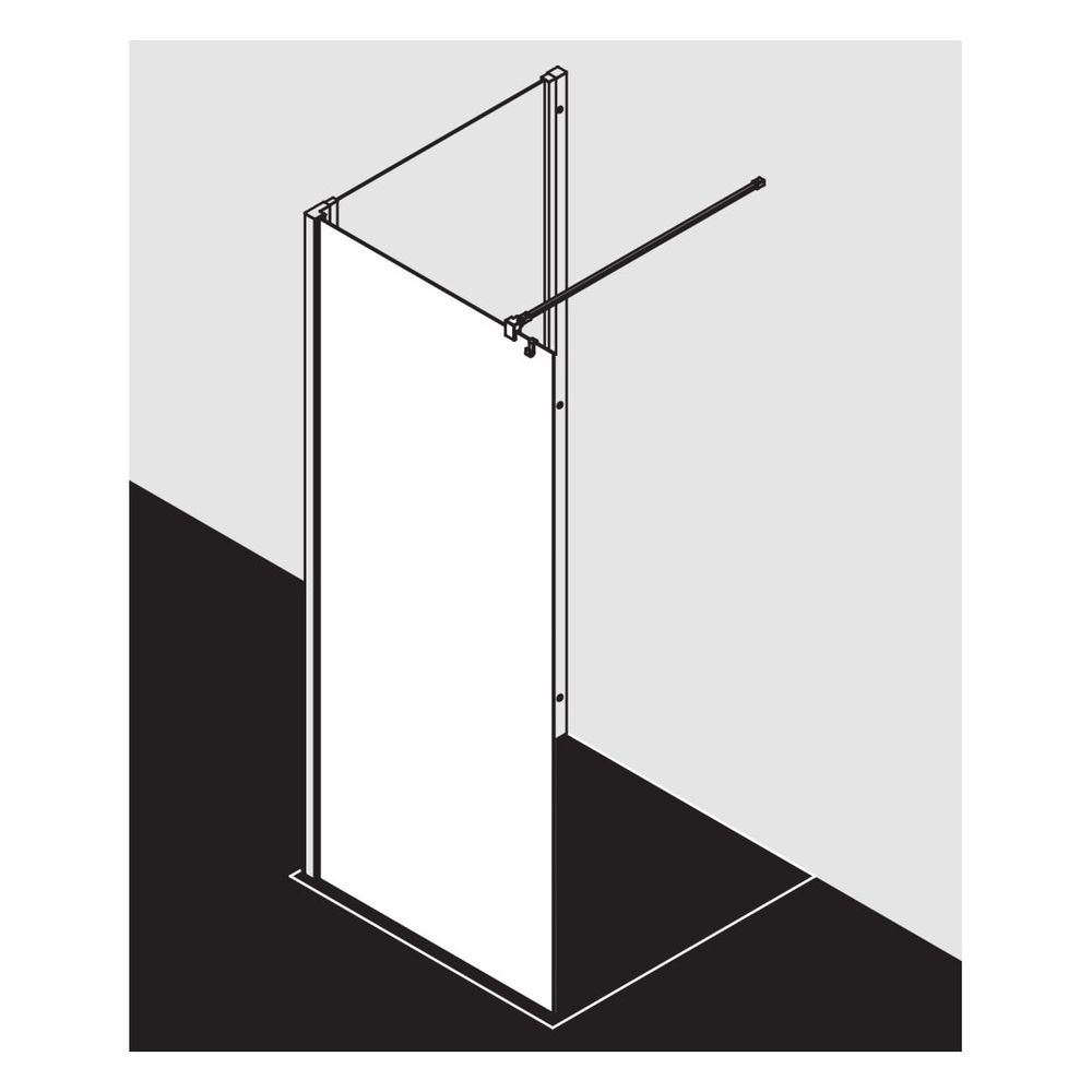 Kermi Walk-In Wall Liga TWF 1850x800x32mm ESG Klar 5mm Silber Mattglanz Anschlag l... KERMI-LITWF080181AK 4051484467786 (Abb. 9)