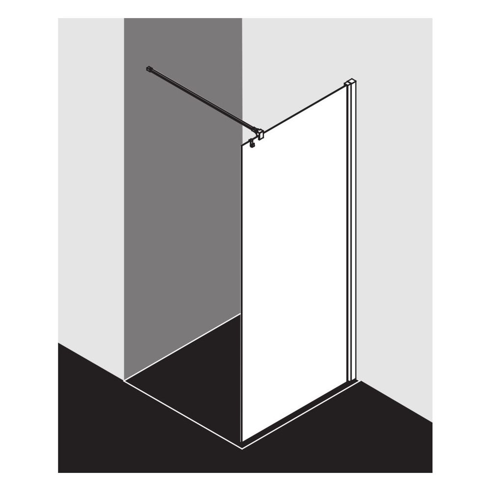 Kermi Walk-In Wall Liga TWF 1850x800x32mm ESG Klar 5mm Silber Mattglanz Anschlag ... KERMI-LITWF080181AK 4051484467786 (Abb. 12)
