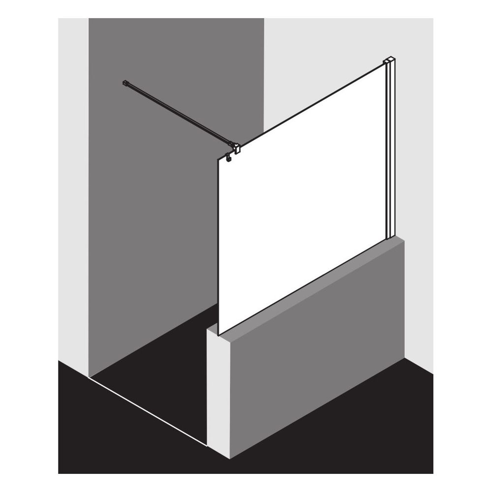 Kermi Walk-In Wall Liga TWF 1850x800x32mm ESG Klar 5mm Silber Mattglanz Anschlag l... KERMI-LITWF080181AK 4051484467786 (Abb. 3)