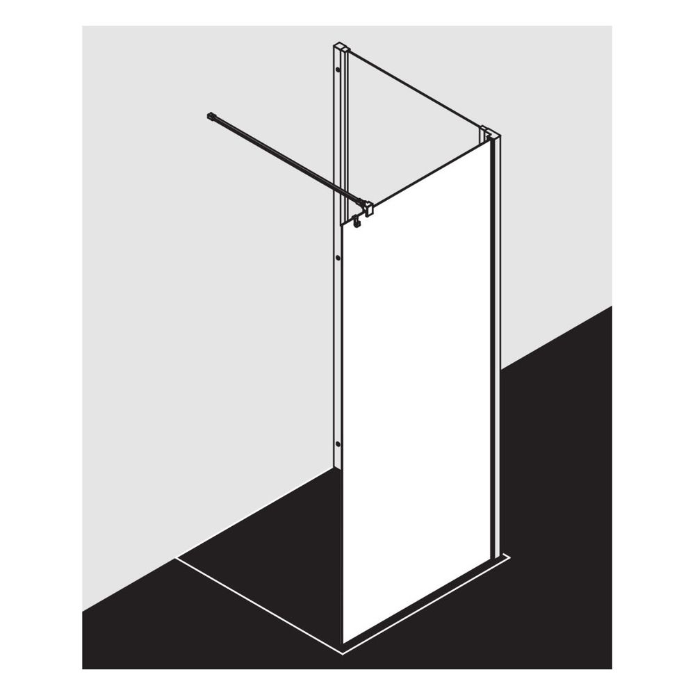 Kermi Walk-In Wall Liga TWF 1850x800x32mm ESG Klar 5mm Silber Mattglanz Anschlag ... KERMI-LITWF080181AK 4051484467786 (Abb. 13)