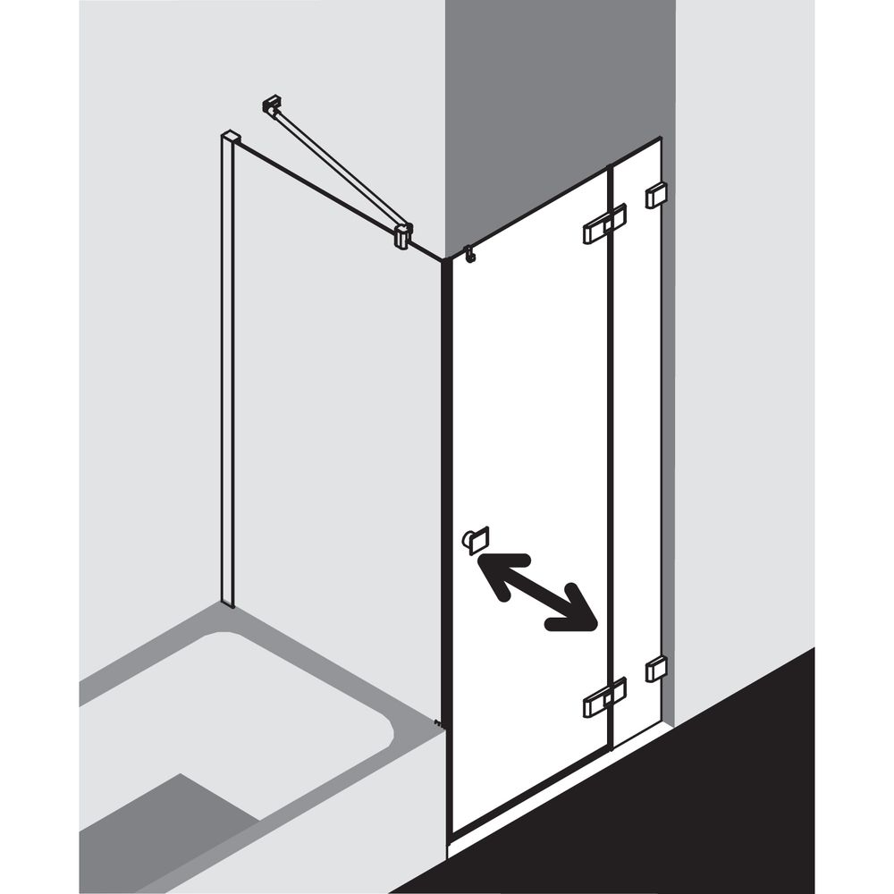 Kermi Seitenwand Mena verkürzt neben Badewanne TVP 1750x800x33mm ESG Klar 8mm Sil... KERMI-METVP08017VPK 4051484867234 (Abb. 15)