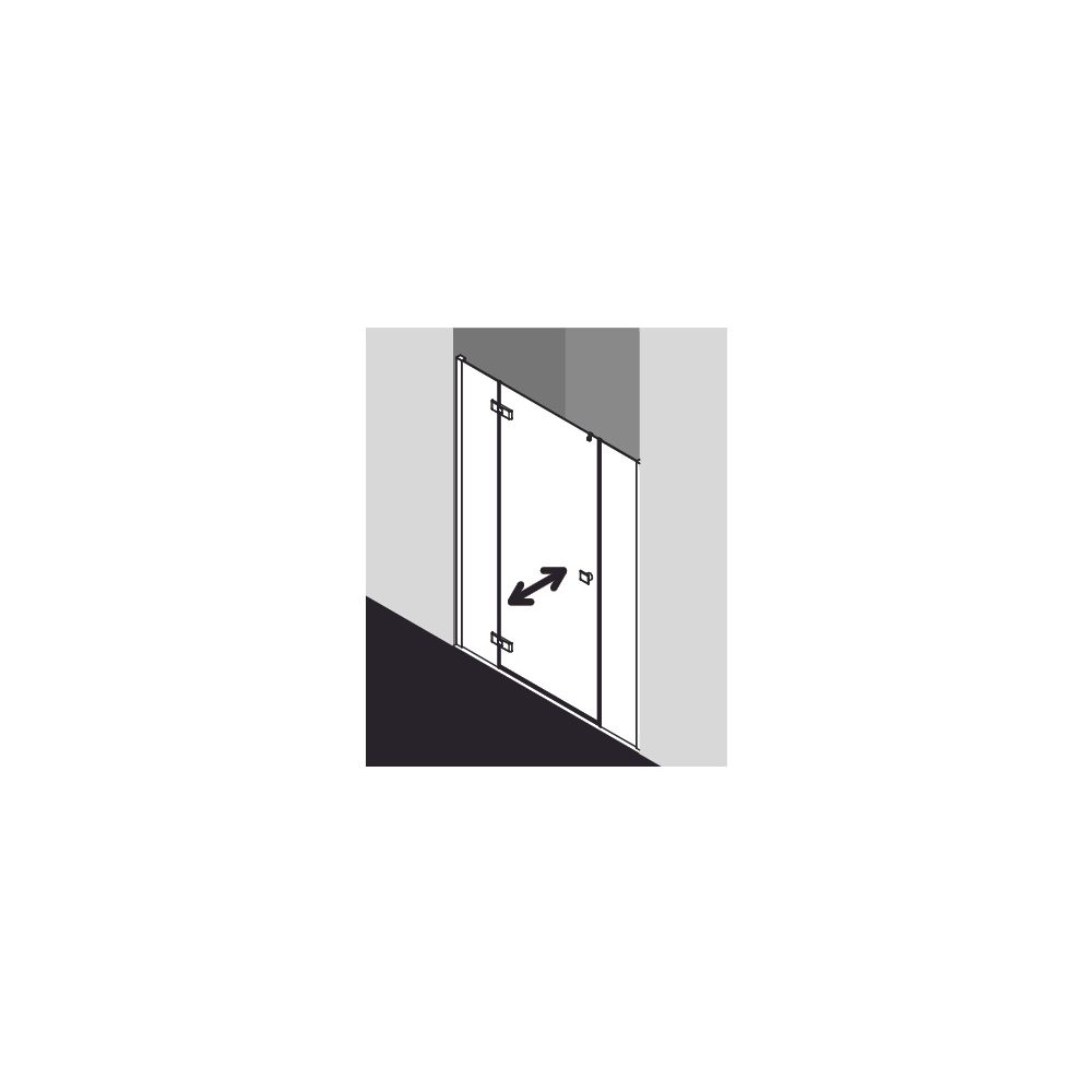 Kermi Duschkabine Mena Pendeltür 1F mit Festfeld 1HL 2000x1100x33mm ESG SR Opaco 6... KERMI-ME1HL11020VYK 4051484888772 (Abb. 5)
