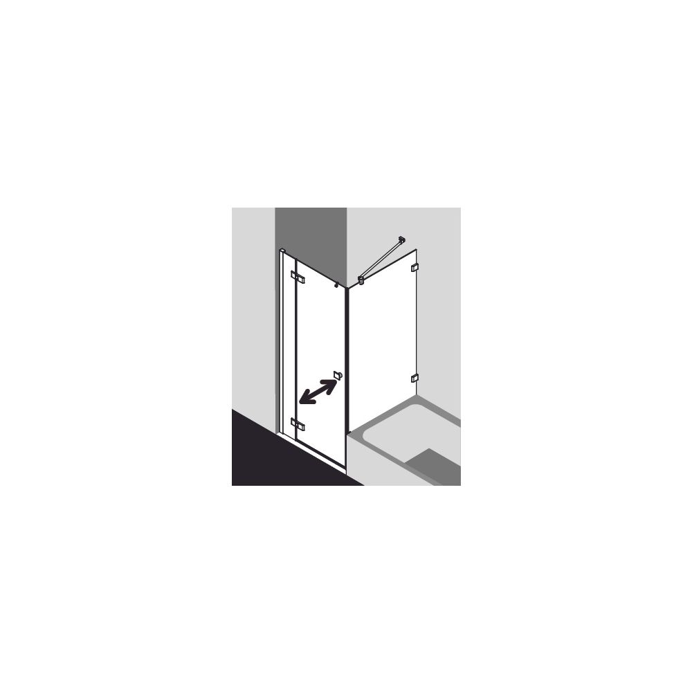 Kermi Pendeltür Mena 1F mit Festfeld 1NL 2000x800x33mm ESG SR Opaco 6mm Schwarz S... KERMI-ME1NL080203UK 4051484861782 (Abb. 22)