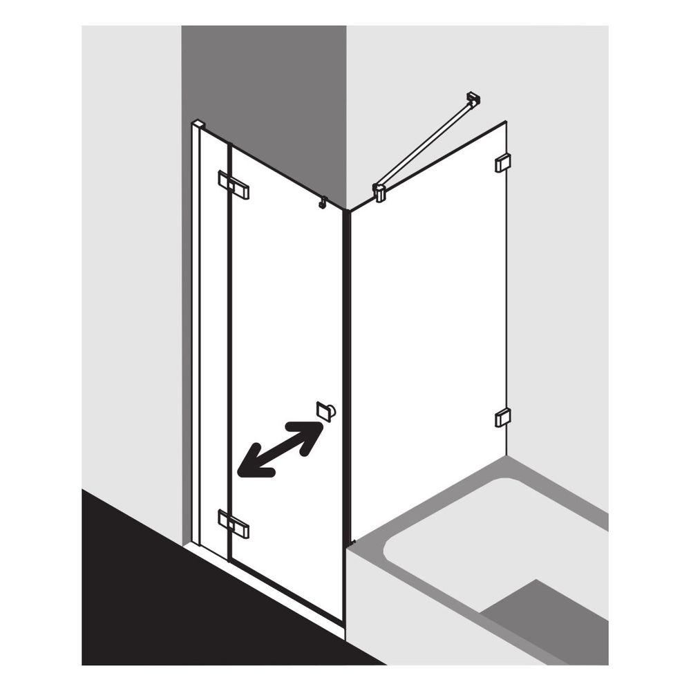Kermi Pendeltür Mena 1F mit Festfeld 1NL 2000x800x33mm ESG SR Opaco 6mm Schwarz S... KERMI-ME1NL080203UK 4051484861782 (Abb. 11)