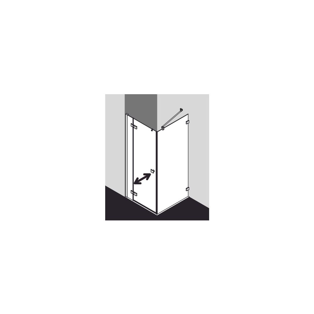 Kermi Pendeltür Mena 1F mit Festfeld 1NL 2000x800x33mm ESG SR Opaco 6mm Schwarz S... KERMI-ME1NL080203UK 4051484861782 (Abb. 12)