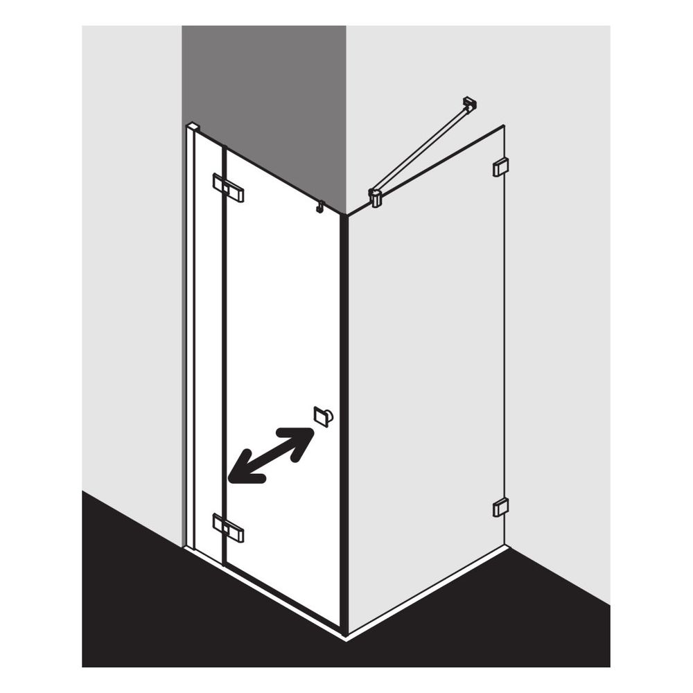 Kermi Pendeltür Mena 1F mit Festfeld 1NL 2000x800x33mm ESG SR Opaco 6mm Schwarz S... KERMI-ME1NL080203UK 4051484861782 (Abb. 13)