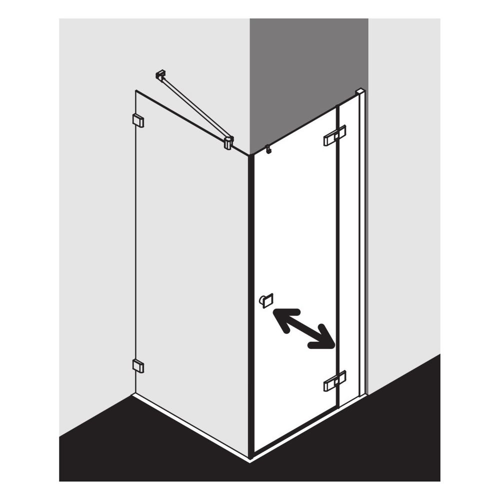 Kermi Duschkabine Mena Pendeltür 1F mit Festfeld 1NR 2000x800x33mm ESG Klar 6mm S... KERMI-ME1NR080203PK 4051484862611 (Abb. 11)