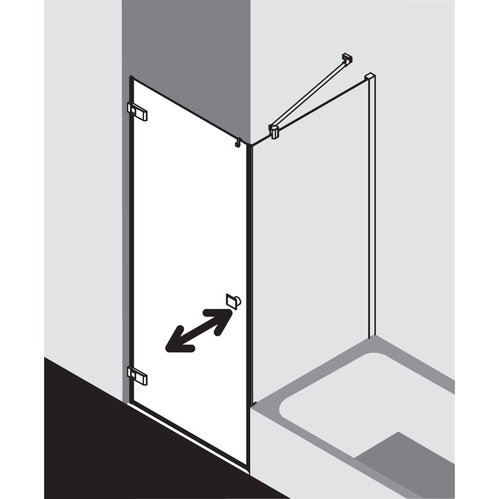 Kermi Seitenwand Mena verkürzt neben Badewanne TVP 1750x800x33mm ESG Klar 8mm Sil... KERMI-METVP08017VPK 4051484867234 (Abb. 17)