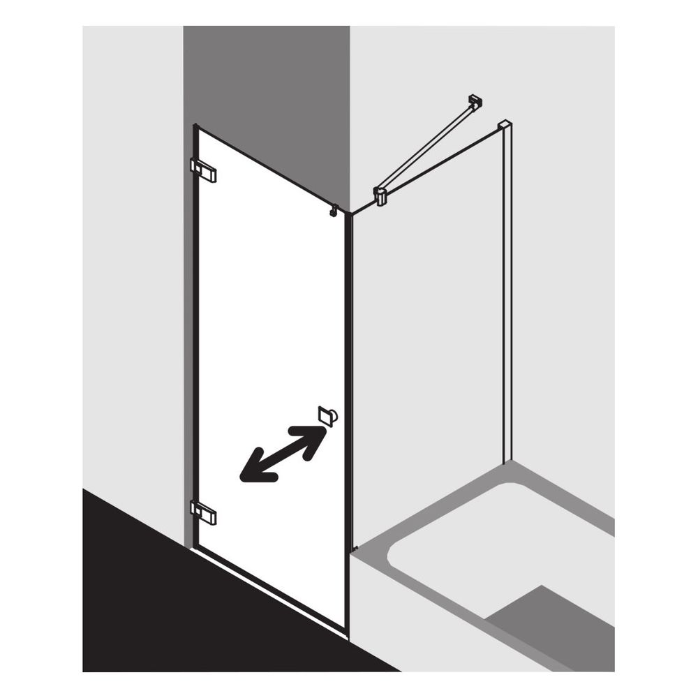 Kermi Seitenwand Mena verkürzt neben Badewanne TVP 1750x800x33mm ESG Klar 8mm Sil... KERMI-METVP08017VPK 4051484867234 (Abb. 14)