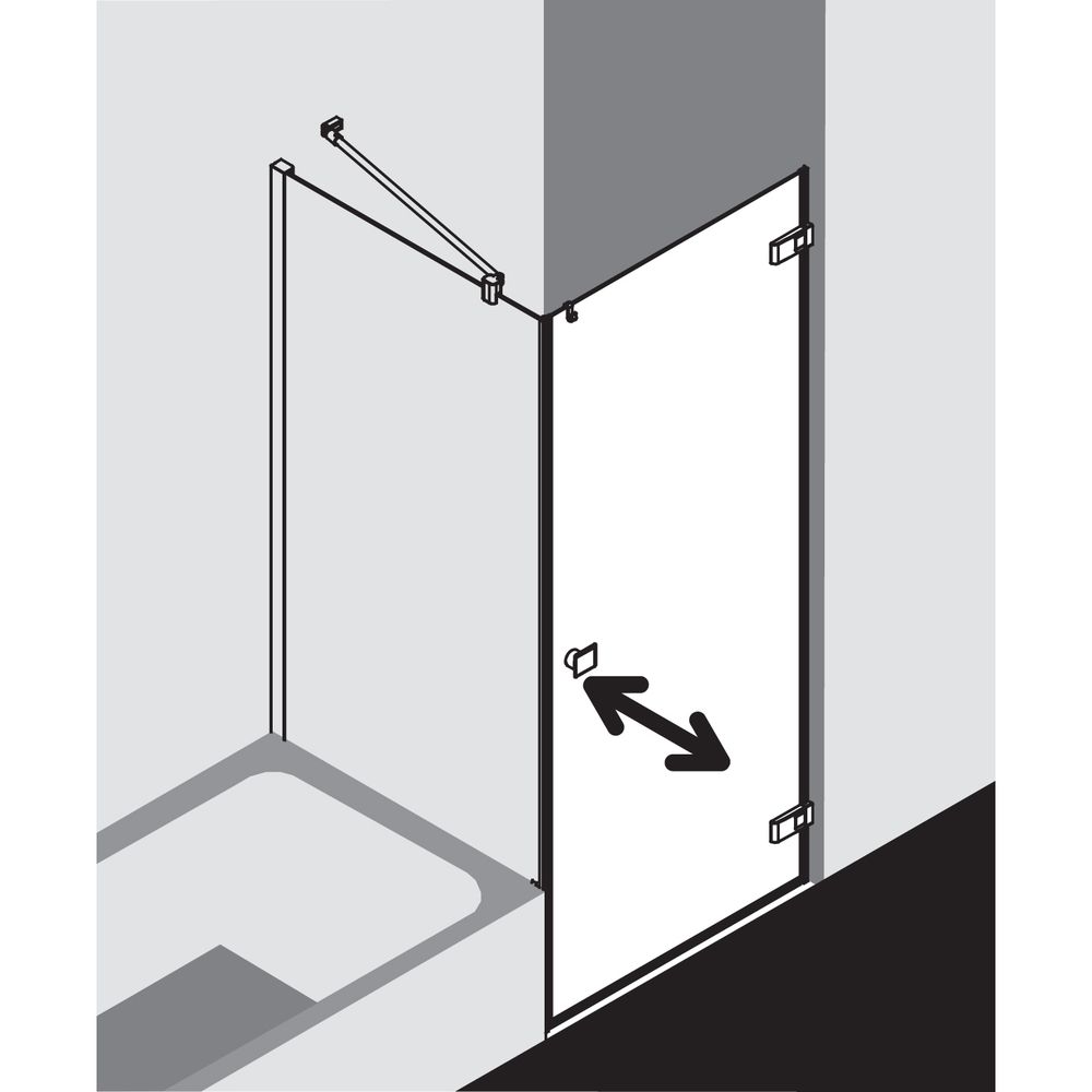 Kermi Seitenwand Mena TWP 2000x1000x33mm ESG Klar 8mm Schwarz Soft Anschlag links... KERMI-METWP100203AK 4051484869184 (Abb. 19)