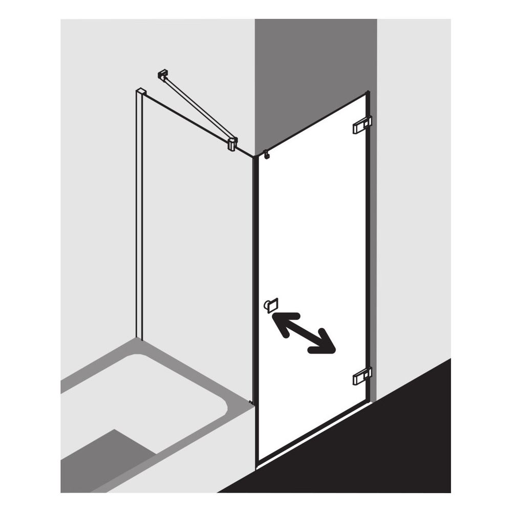 Kermi Seitenwand Mena TWP 2000x1000x33mm ESG Klar 8mm Schwarz Soft Anschlag links/... KERMI-METWP100203AK 4051484869184 (Abb. 7)