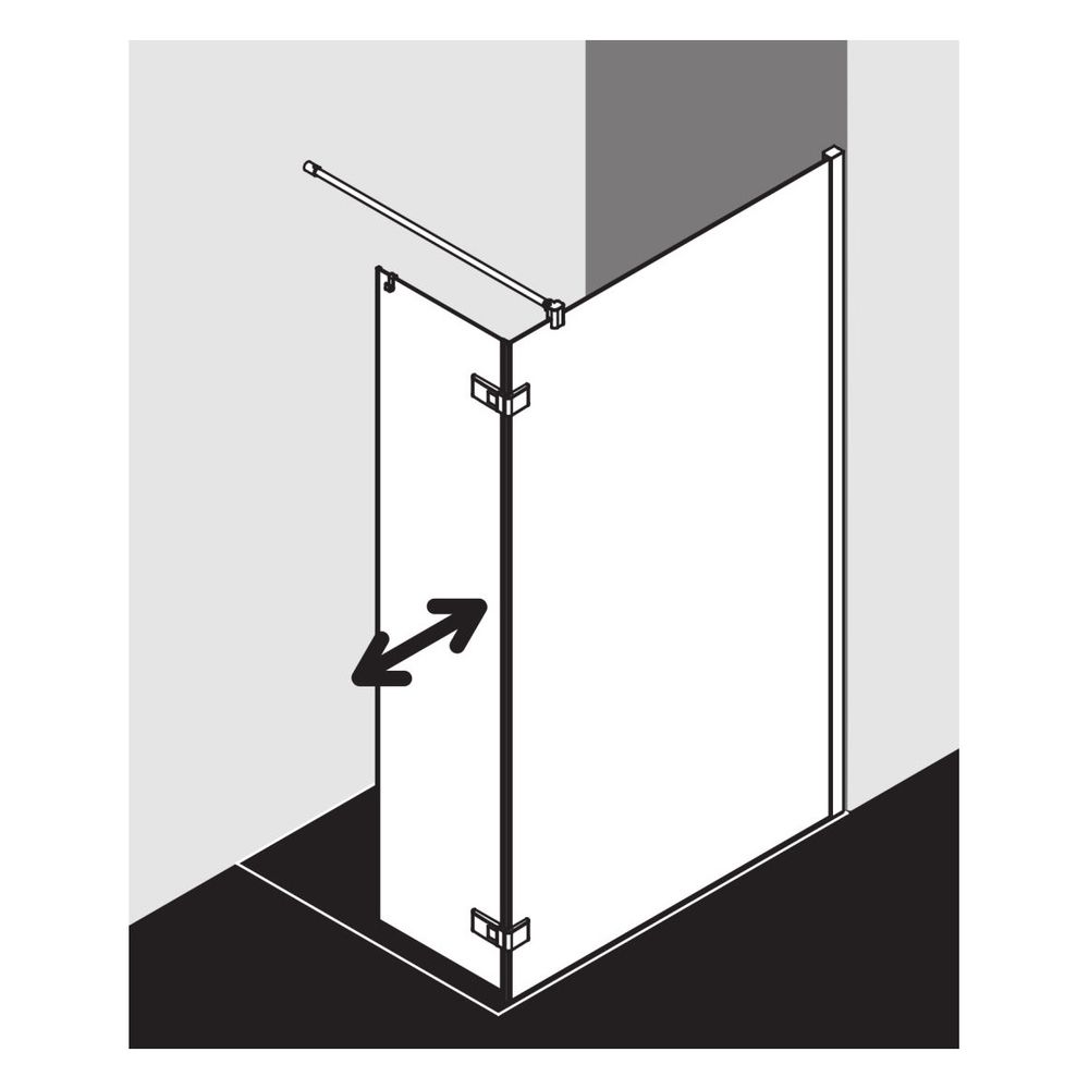 Kermi Walk-In Wall Mena beweglich Flügel T1R 2000x1000x33mm ESG Klar 6mm Schwarz S... KERMI-MET1R100203AK 4051484893028 (Abb. 5)